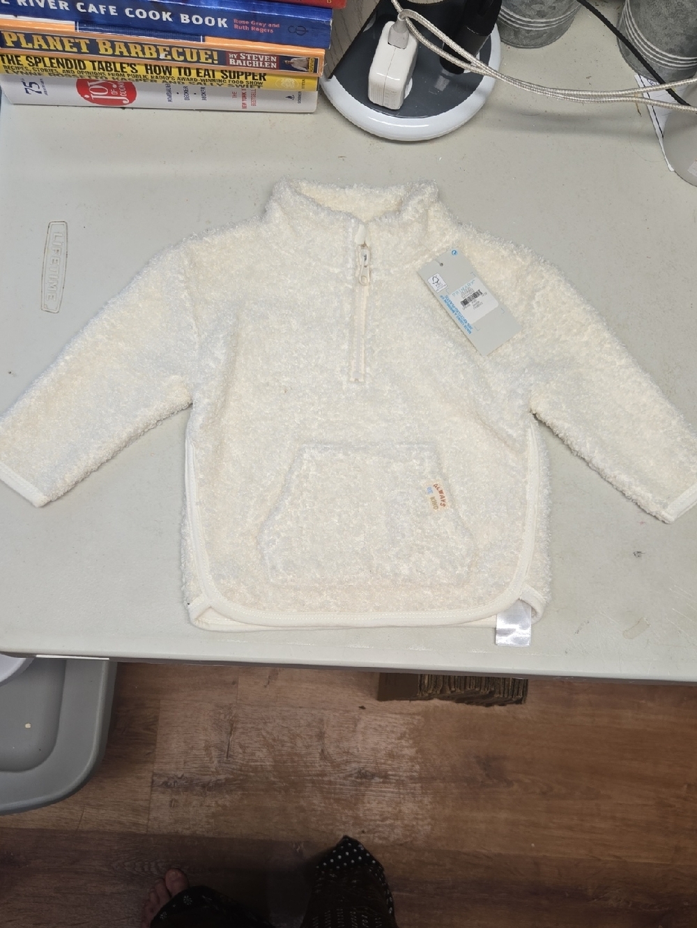 Nwt! Primark 6-9 Cream Sherpa Half-Zip Pullover Hoodie - Cozy Baby/Toddler